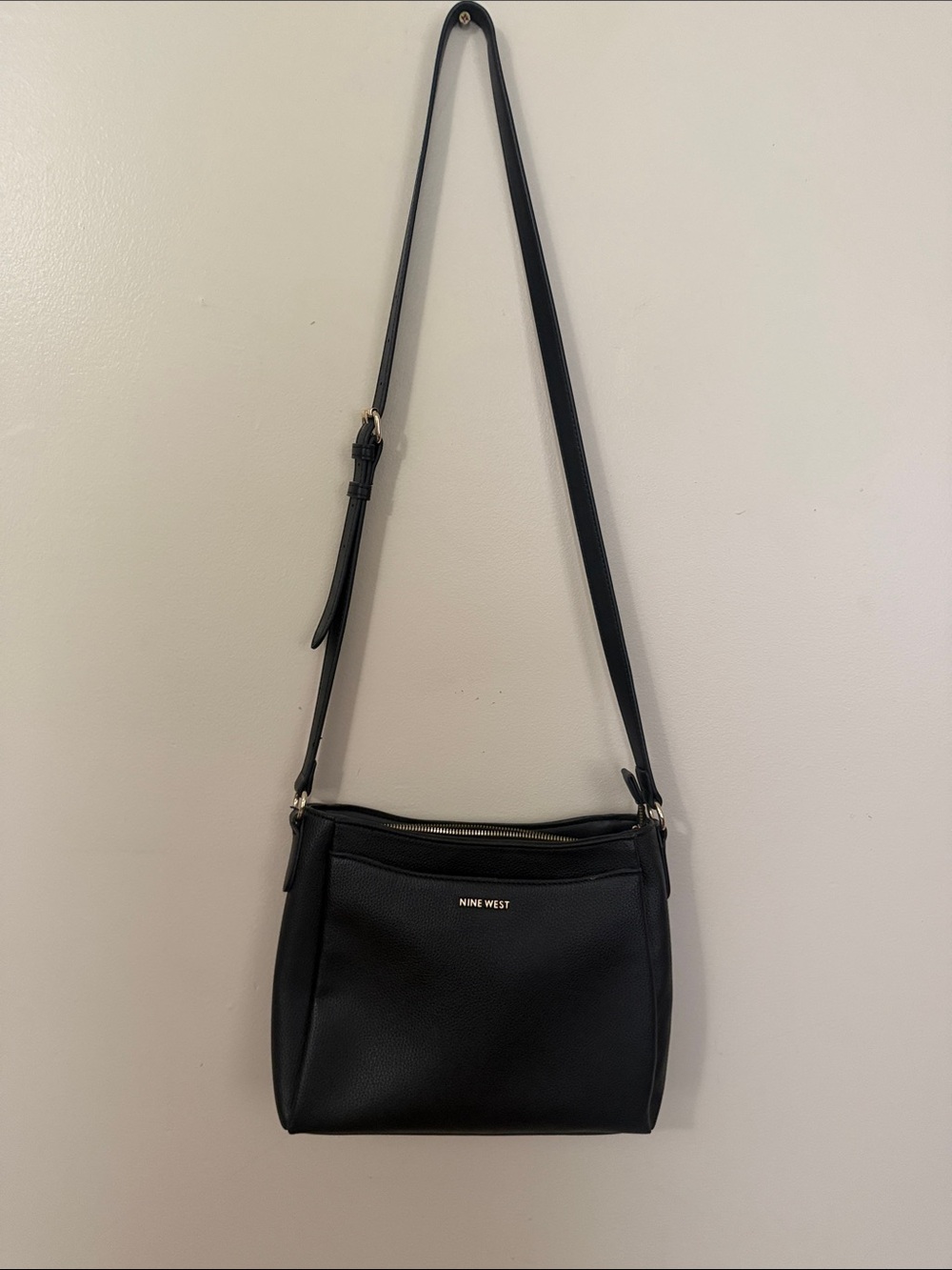 Nine West Black Pebbled Crossbody Bag